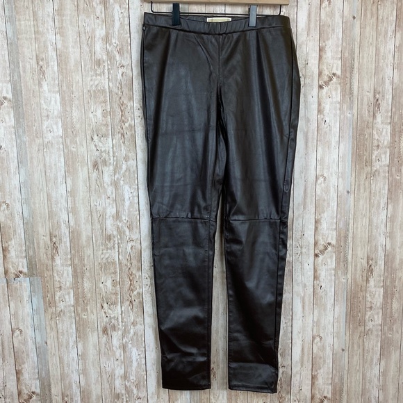 Michael Kors Pants - Michael Kors Faux Leather Dark Brown Vegan Pull-on Pants Size 8